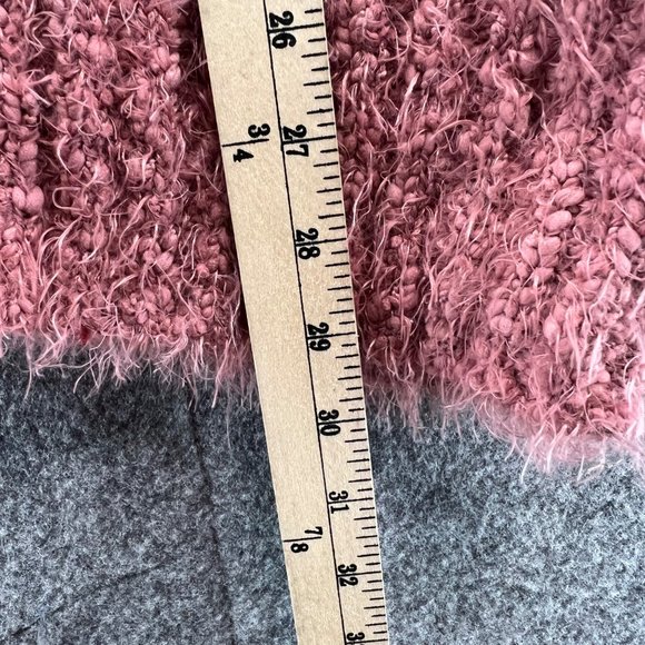 Knox Rose Fuzzy Eyelash Soft Lace Back Pullover Sweater Pink Womens Size… - Picture 8 of 13